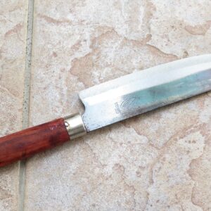 Crude - 7 Inch Japanese Santoku Chef Knife, Carbon Steel, Forged !