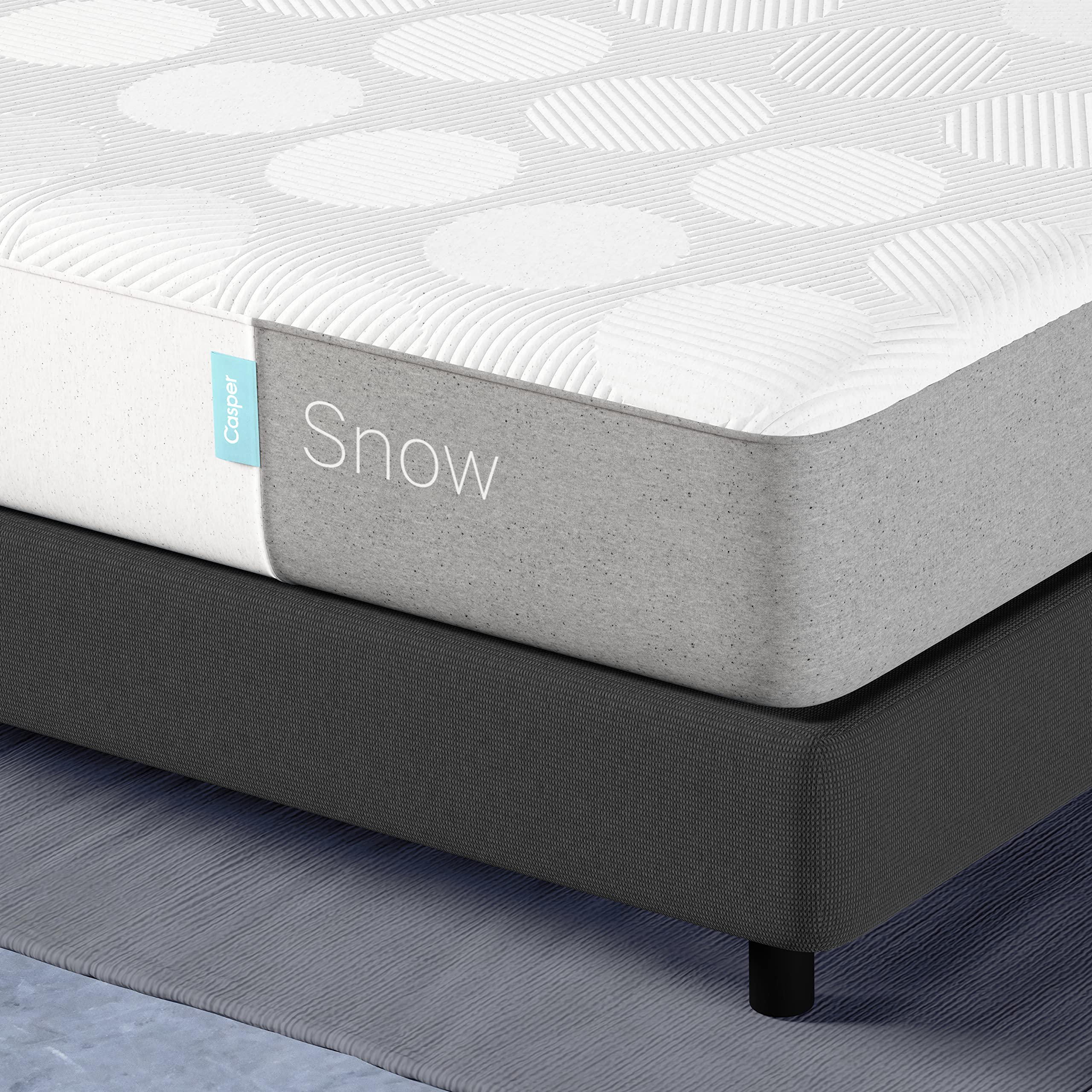 Casper Sleep Snow Mattress, California King Memory Foam Mattress w/ HeatDelete Cooling Bands - 100-Night Trial - CertiPUR-US® Mattress, Light Grey