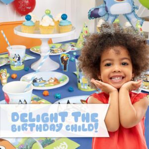 Unique Bluey Birthday Party Supplies | Serves 16 Guests | Bluey Party Supplies | Bluey Party Decorations | Banner, Table Cloth, Dinner & Cake Plates, Napkins, Sticker | Officially Licensed