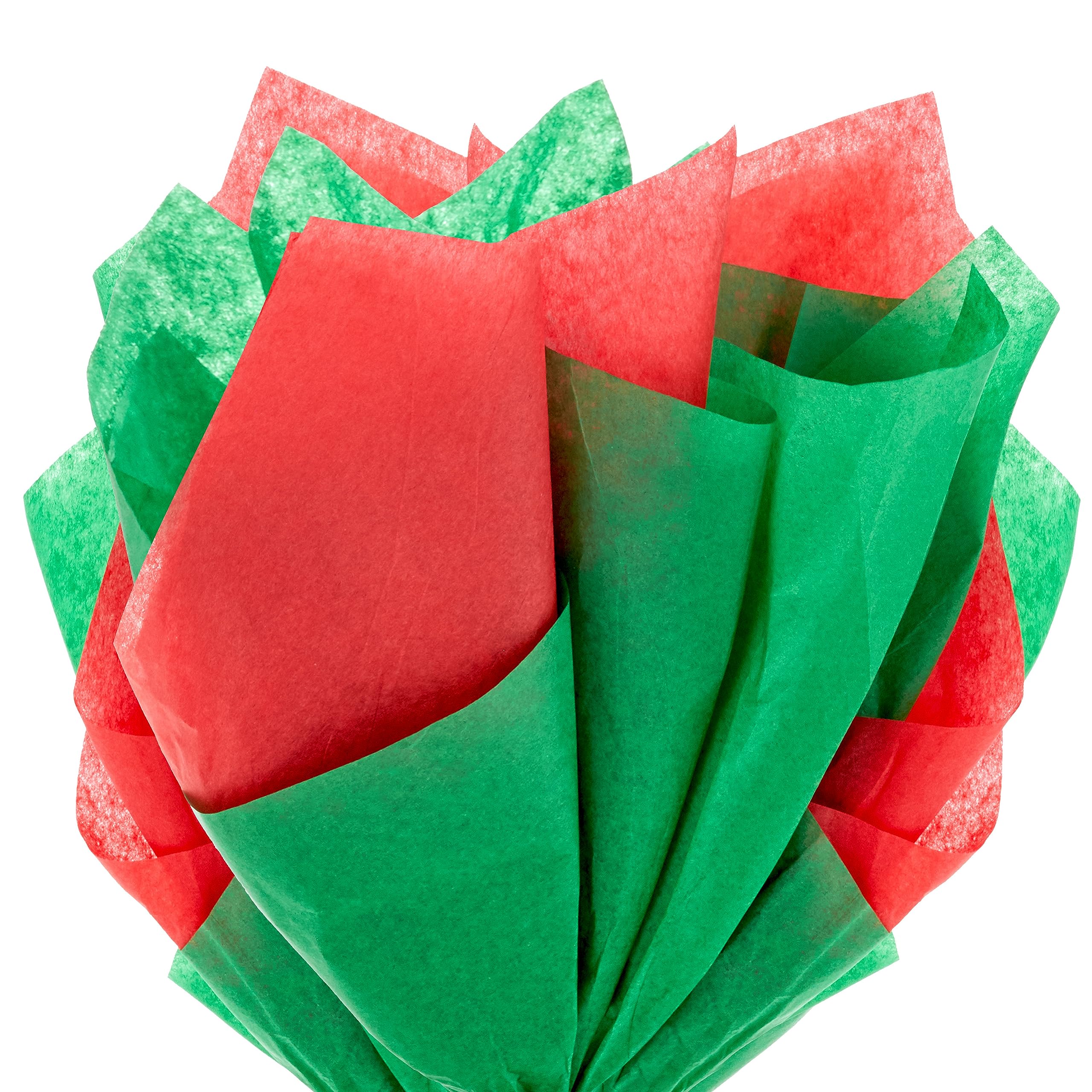 Hallmark Red and Green Bulk Tissue Paper for Gift Wrapping (100 Sheets) for Gift Bags, Christmas Presents, Holiday Crafts and More