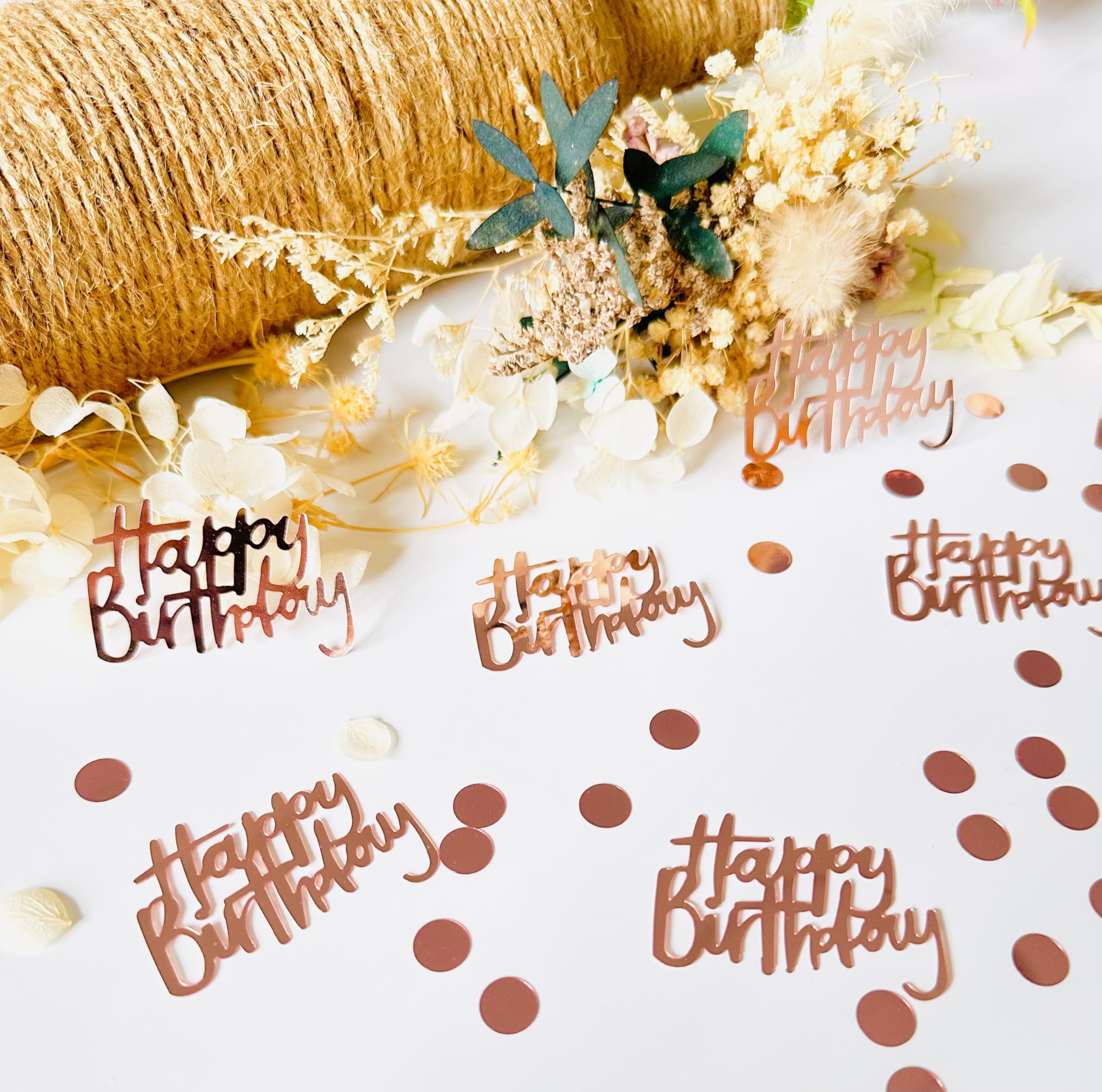 Rose Gold Birthday Confetti for Table Decorations,Table Sprinkle Dessert Table Decorations Light Up Your Birthday Party