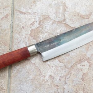 Crude - 7 Inch Japanese Santoku Chef Knife, Carbon Steel, Forged !