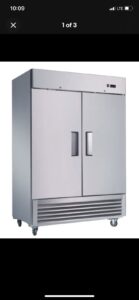 54" two door commercial stainless steel fridge nsf/etl