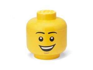 lego iconic storage head large, stackable storage box, 8,5 l, yellow, happy boy