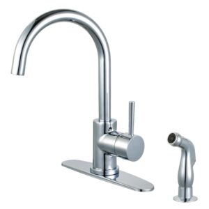 Kingston Brass Concord Single-Handle Kitchen Faucet with Side Sprayer Brushed Nickel Brushed