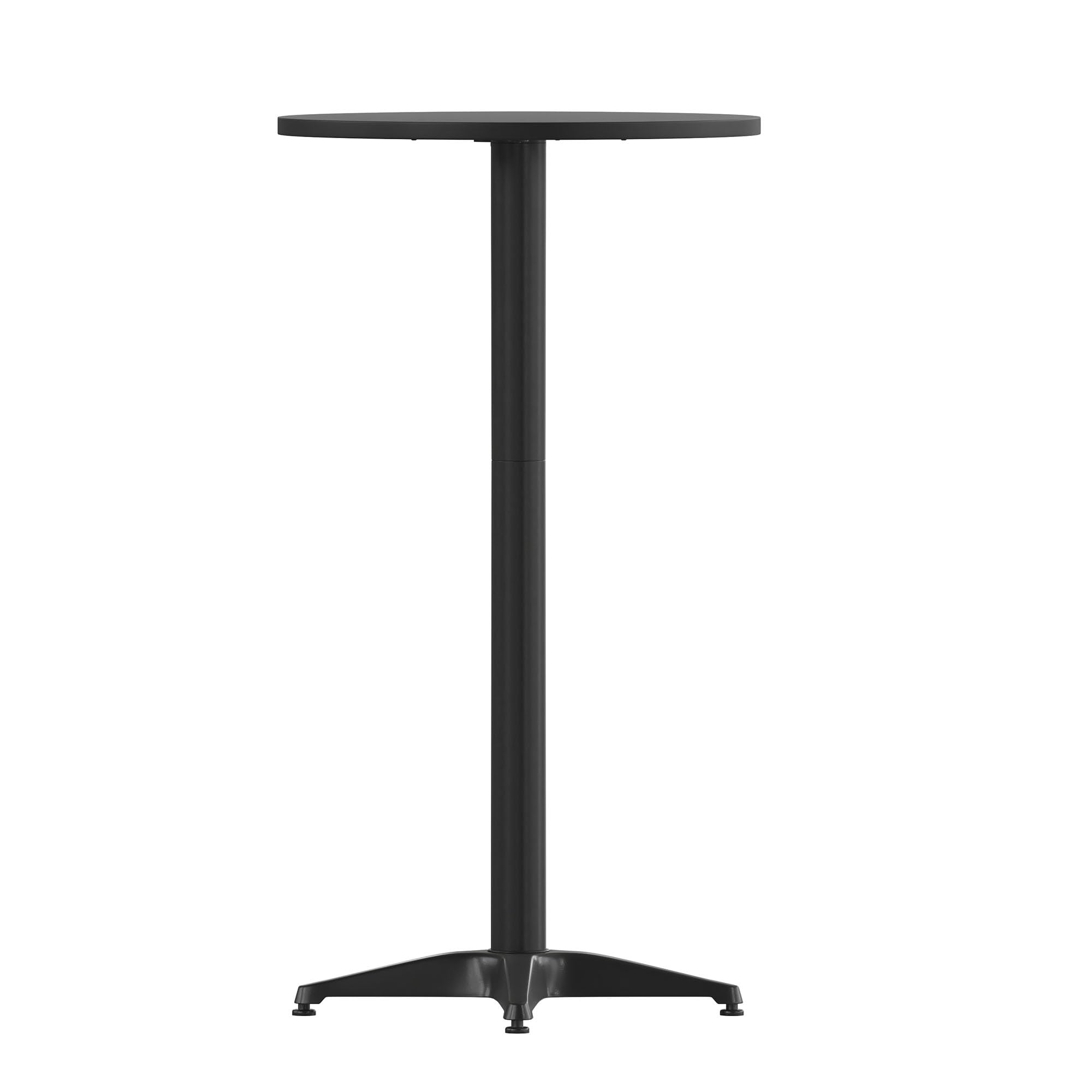 Flash Furniture Mellie 23.25" Round Aluminum Indoor-Outdoor Bar Height Table with Flip-Up Table, Black