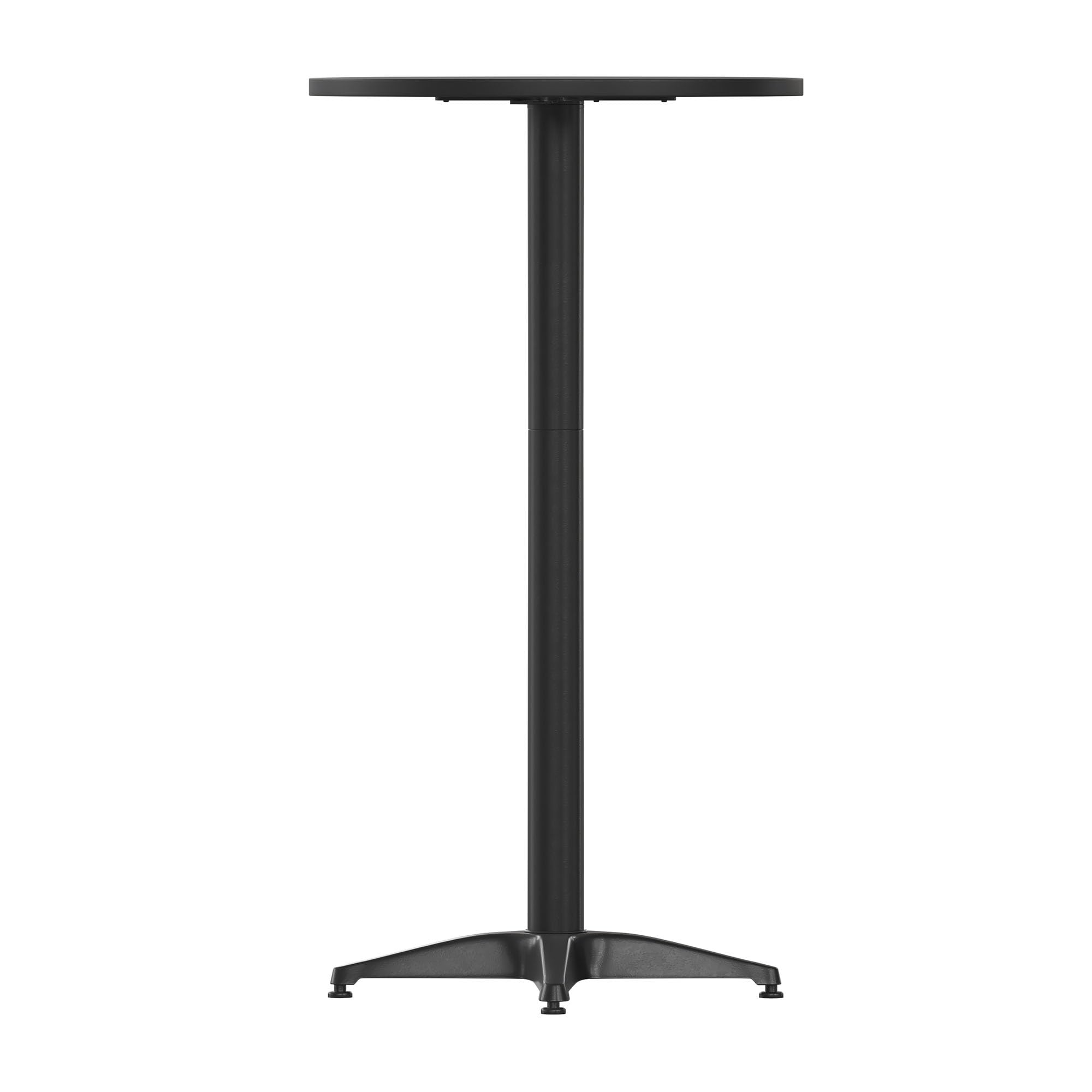 Flash Furniture Mellie 23.25" Round Aluminum Indoor-Outdoor Bar Height Table with Flip-Up Table, Black