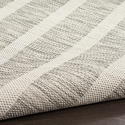 Nourison Positano Indoor/Outdoor Grey Ivory 4' x 6' Area -Rug, Easy -Cleaning, Non Shedding, Bed Room, Living Room, Dining Room, Deck, Backyard, Patio (4x6)