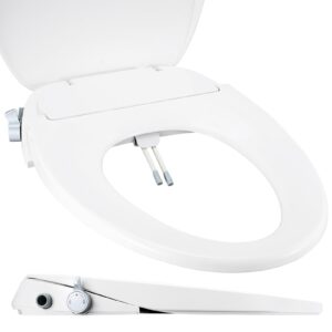 non-electric elongated bidet toilet seat with slow-close technology