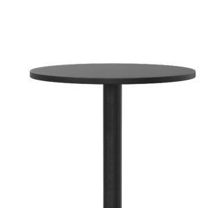 Flash Furniture Mellie 23.25" Round Aluminum Indoor-Outdoor Bar Height Table with Flip-Up Table, Black