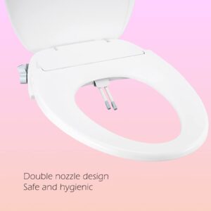 Non-Electric Elongated Bidet Toilet Seat with Slow-Close Technology