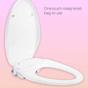 Non-Electric Elongated Bidet Toilet Seat with Slow-Close Technology