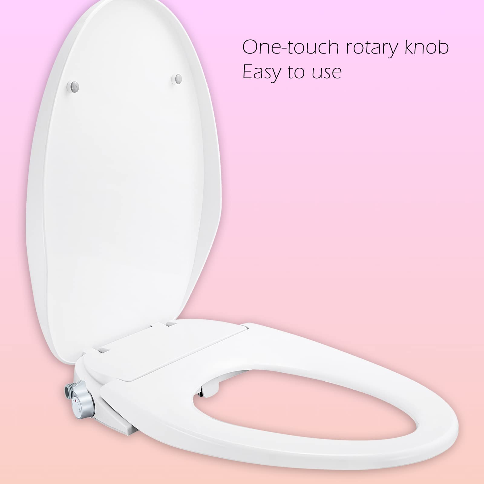 Non-Electric Elongated Bidet Toilet Seat with Slow-Close Technology