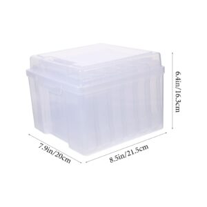 VILLCASE Plastic Postcards Storage Box, Transparent Greeting Card Organizer Portable Business Card Holder, Photo Organizer Cases for Crafts, Scrapbook, Paper, Envelopes