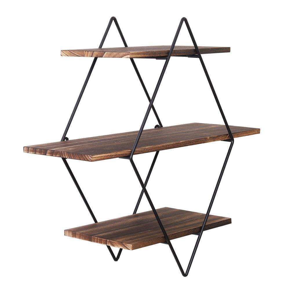 JHUS Solid Geometric Wall Floating Shelves Metal Frame Bedroom Bathroom Kitchen Shelf Bathroom Decor Bedroom Decor Floating Shelves Office Decor Wall Shelves Floating Shelf Shelves for Bedroom