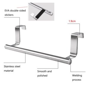 Stainless Steel Towel Rack Bathroom Towel Holder Stand Kitchen Cabinet Door Hanging Organizer Shelf Wall Mounted Towels Bar (2pcs)