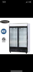 51" glass door merchandiser refrigerator beverage cooler swing door