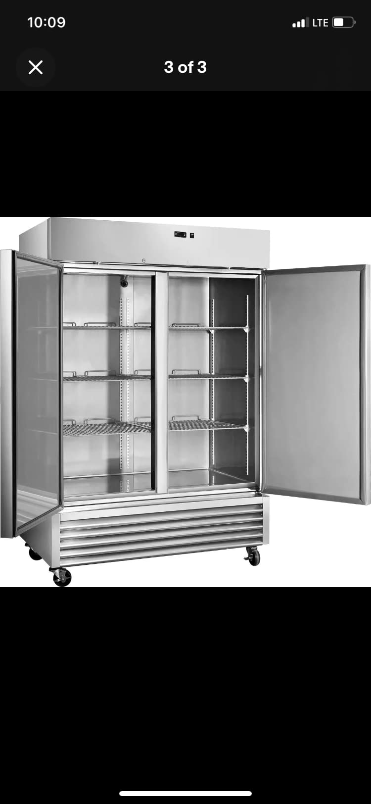 54" two door commercial stainless steel fridge NSf/ETL