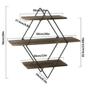 JHUS Solid Geometric Wall Floating Shelves Metal Frame Bedroom Bathroom Kitchen Shelf Bathroom Decor Bedroom Decor Floating Shelves Office Decor Wall Shelves Floating Shelf Shelves for Bedroom