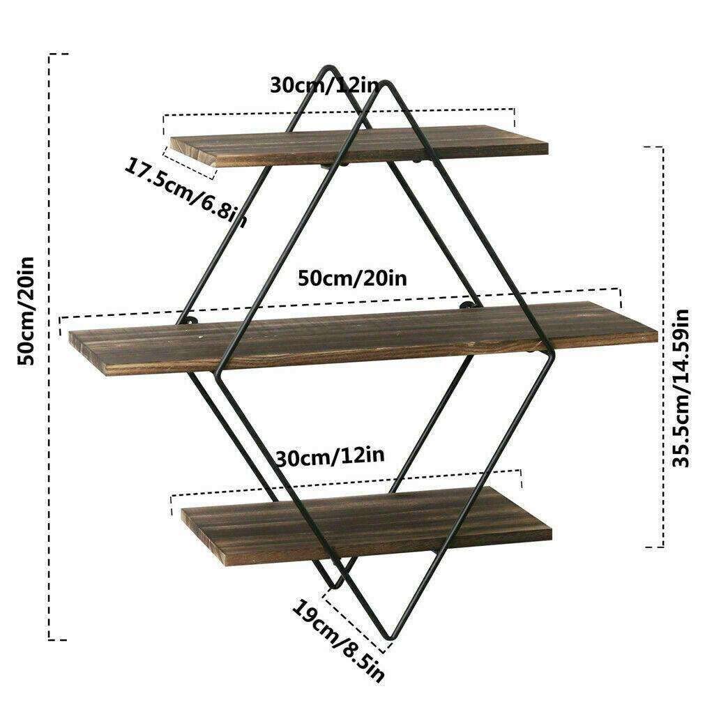 JHUS Solid Geometric Wall Floating Shelves Metal Frame Bedroom Bathroom Kitchen Shelf Bathroom Decor Bedroom Decor Floating Shelves Office Decor Wall Shelves Floating Shelf Shelves for Bedroom