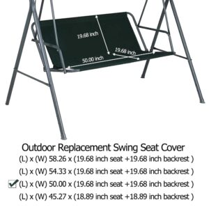 StorMaster Outdoor Replacement Swing Seat Cover Patio Swing Cover Chair Bench Replacement Cover Heavy Duty Canvas Waterproof Swing Seat Cover 50.00 x 19.68 x 19.68 Inch