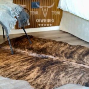 Cowhides Rug Small Cowhide Leather - 4ft x 3,5 ft (DARK BRINDLE)