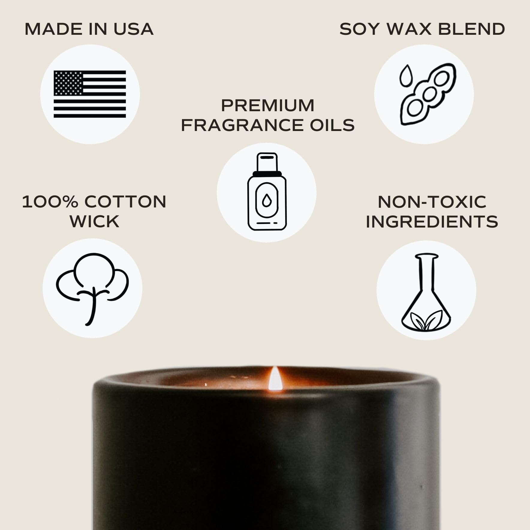 Sweet Water Decor Salt and Sea Soy Candle | Sea Salt, Citrus, Musk and Amber Scented Soy Candles for Home | 12oz Black Stoneware Jar, 60+ Hour Burn Time, Made in the USA