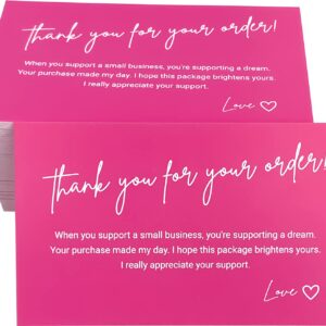 RXBC2011 Thank you for the support card Appreciation Notes Thanks card Package Insert for online business pack of 100 Letter print Hot pink