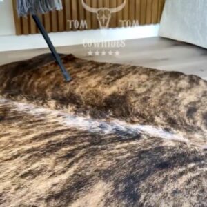 Cowhides Rug Small Cowhide Leather - 4ft x 3,5 ft (DARK BRINDLE)