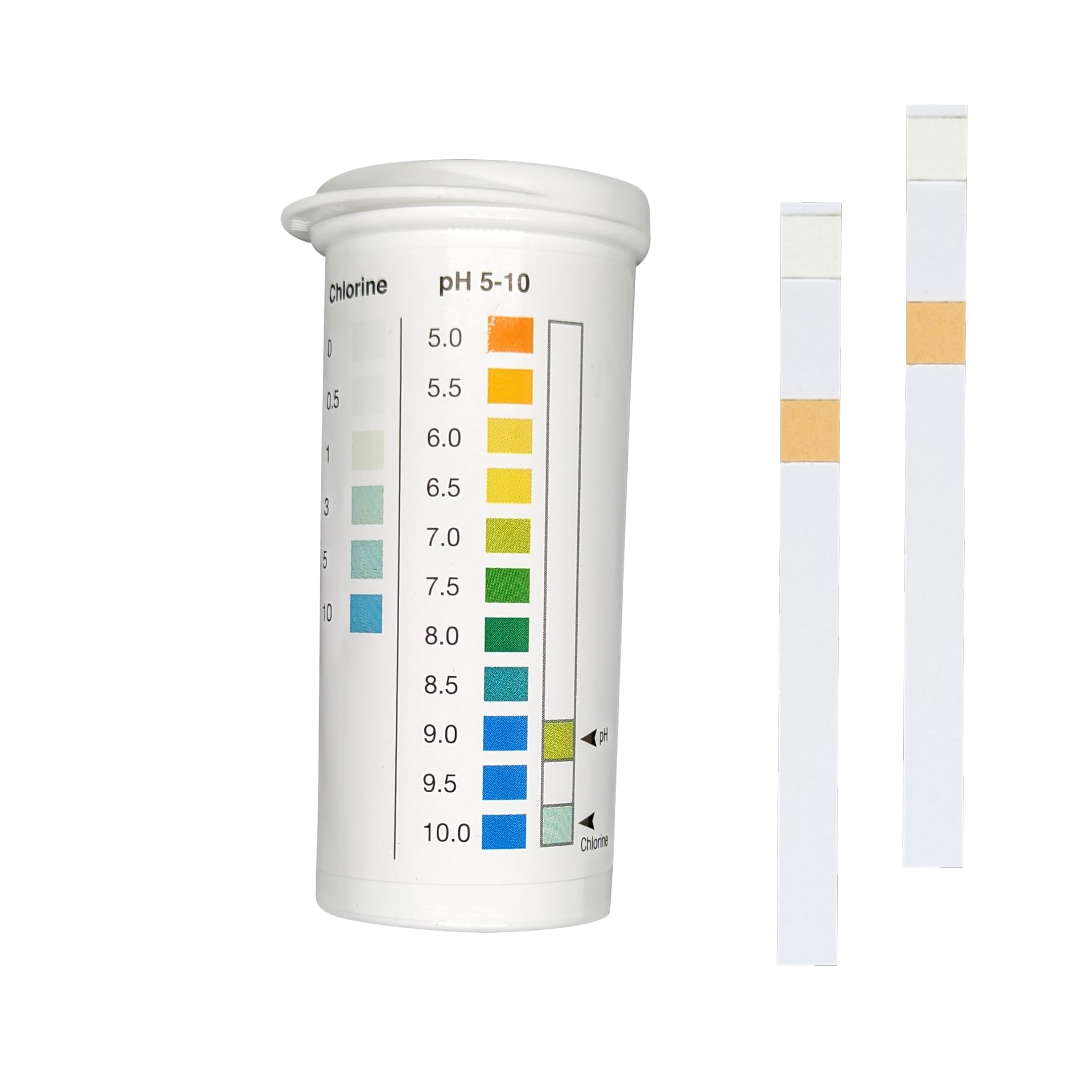 Residual Chlorine 0-10 ppm & pH 5-10 Combo Multi Pad Test [Vial of 50 Strips]