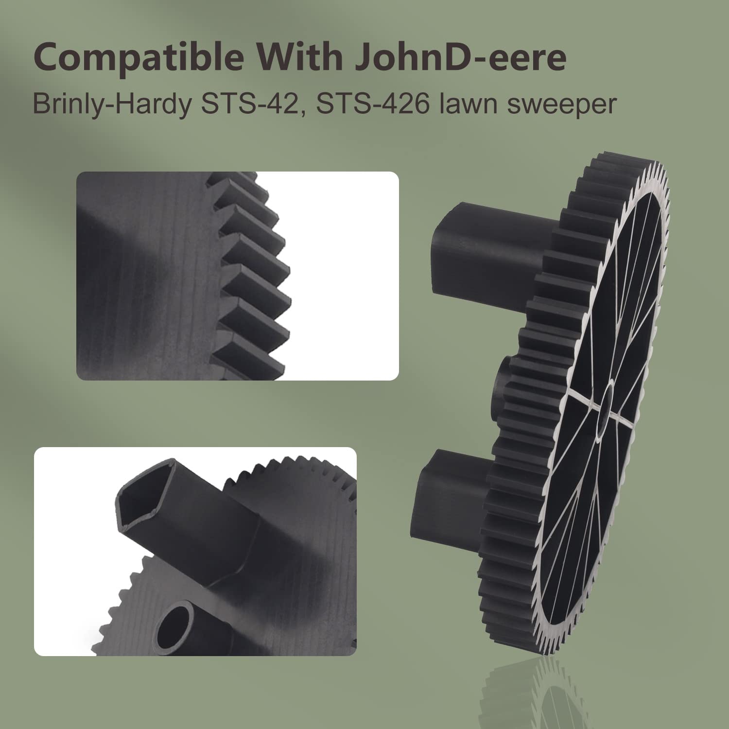 ZHIXING R-2280 NP08 Lawn Sweeper 60-Tooth Gears Compatible with John-Deere/B-rinlyHardy STS 42" Lawn Sweeper, for Groundwork Lawn Sweeper Gears, 2 Set