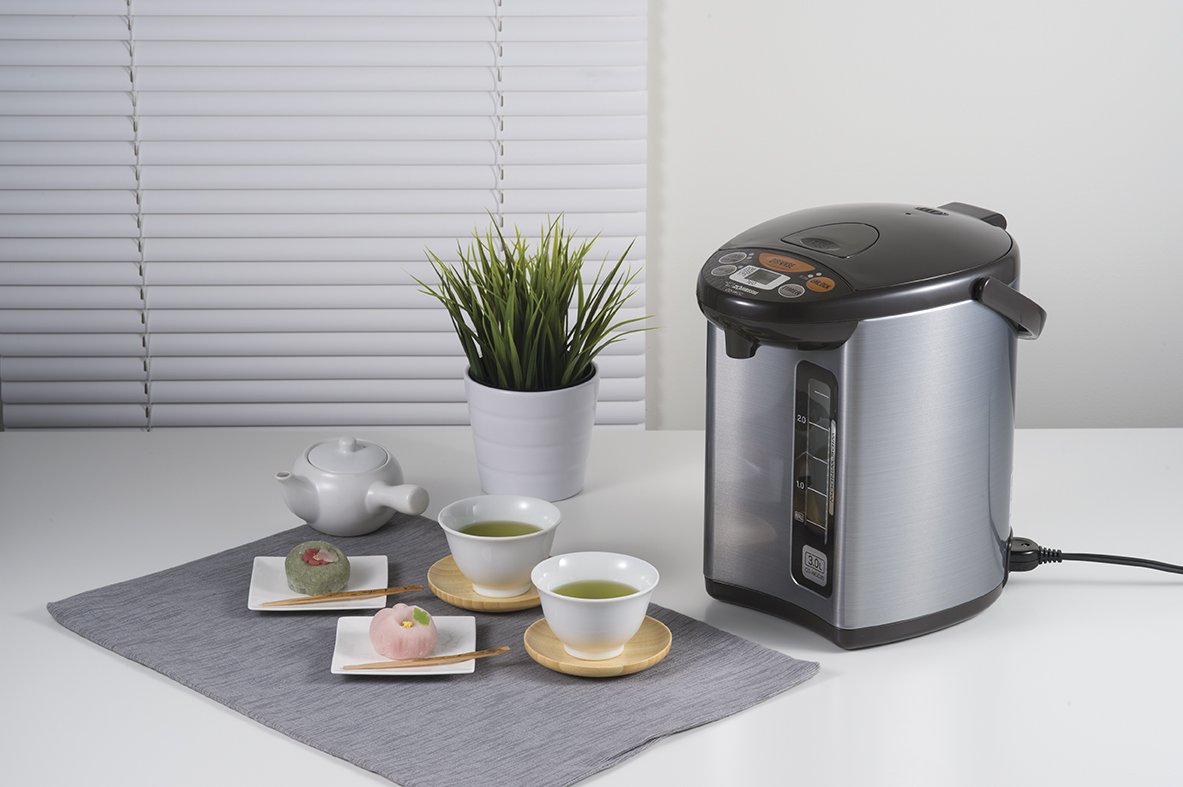 Zojirushi CD-WCC30 Micom Water Boiler & Warmer, Silver & NS-RPC10HM Rice Cooker and Warmer, 5.5-Cup (Uncooked), Metallic Gray