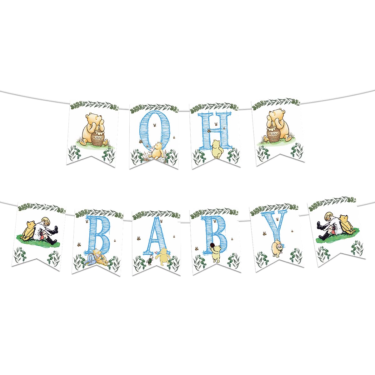 Winnie Oh Baby Banner for The Pooh Baby Shower Decorations Classic Winnie 1 St Birthday Party Supplies Cute Winnie Banner For Winnie Bee Theme Party Banners and Signs