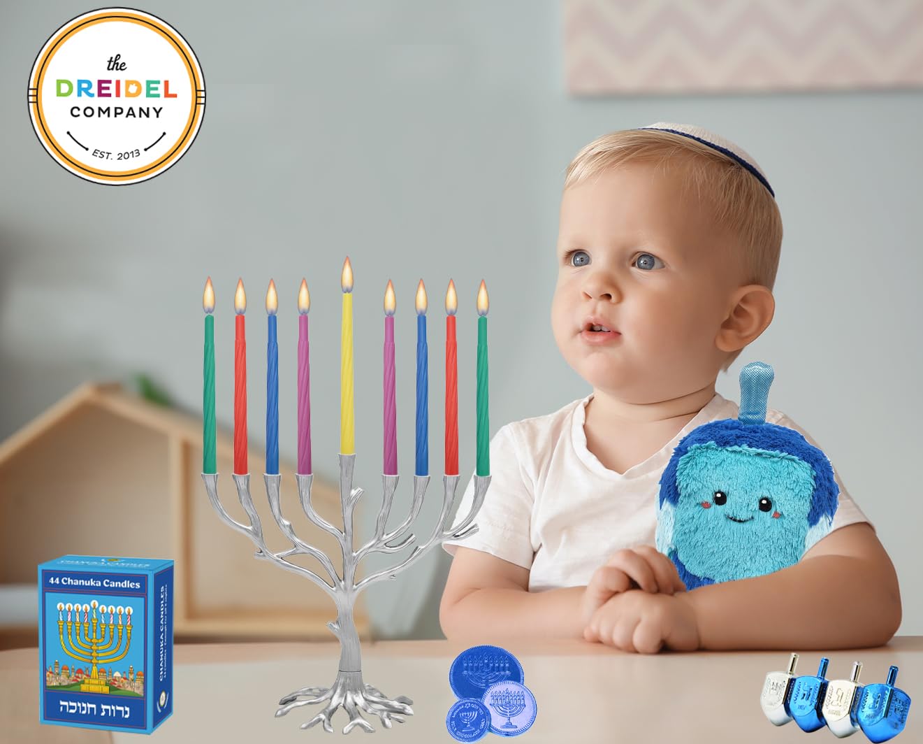 The Dreidel Company Jerusalem Hanukkah Candles Menorah Candles Chanukah Candles 44 for All 8 Nights of Chanukah (Single)