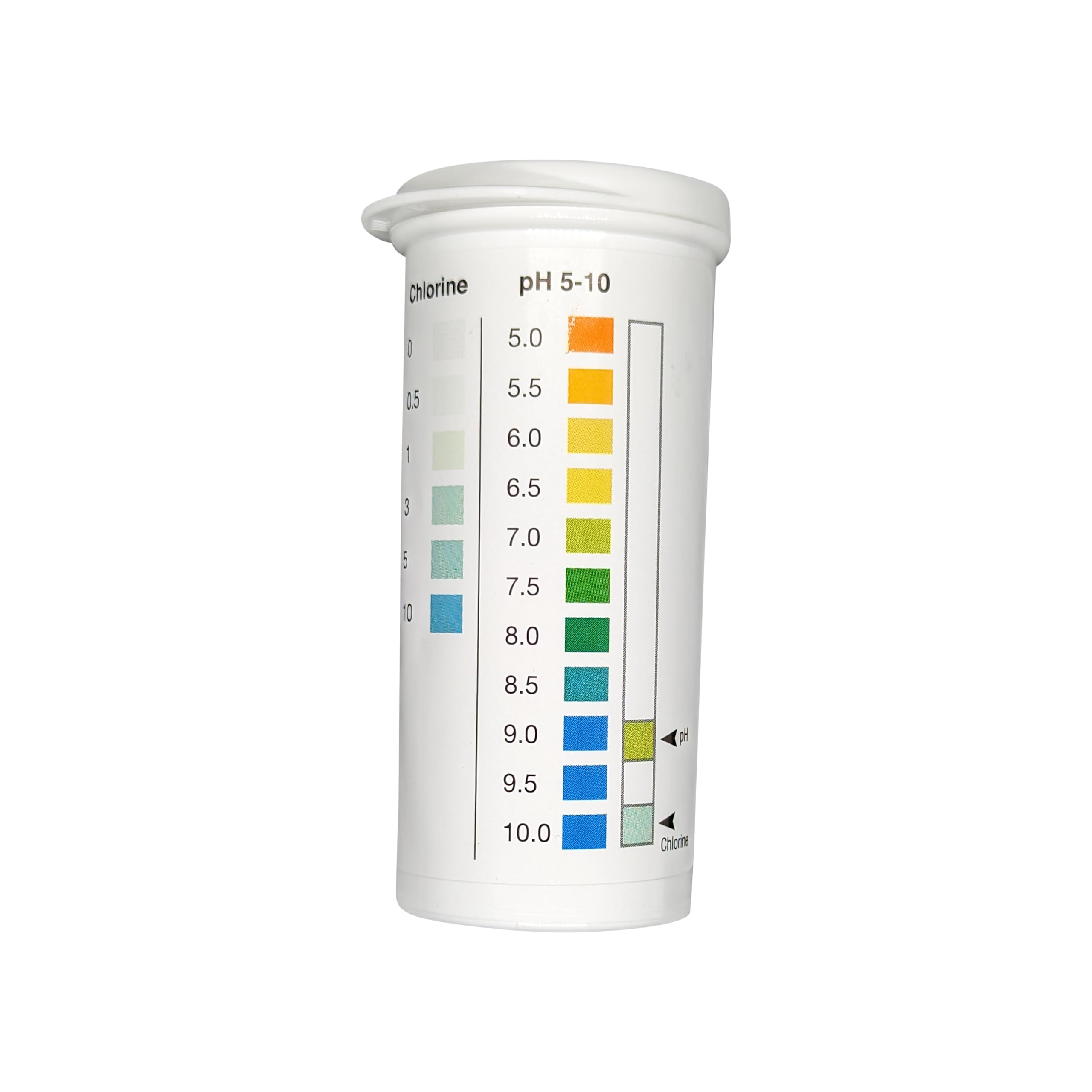 Residual Chlorine 0-10 ppm & pH 5-10 Combo Multi Pad Test [Vial of 50 Strips]