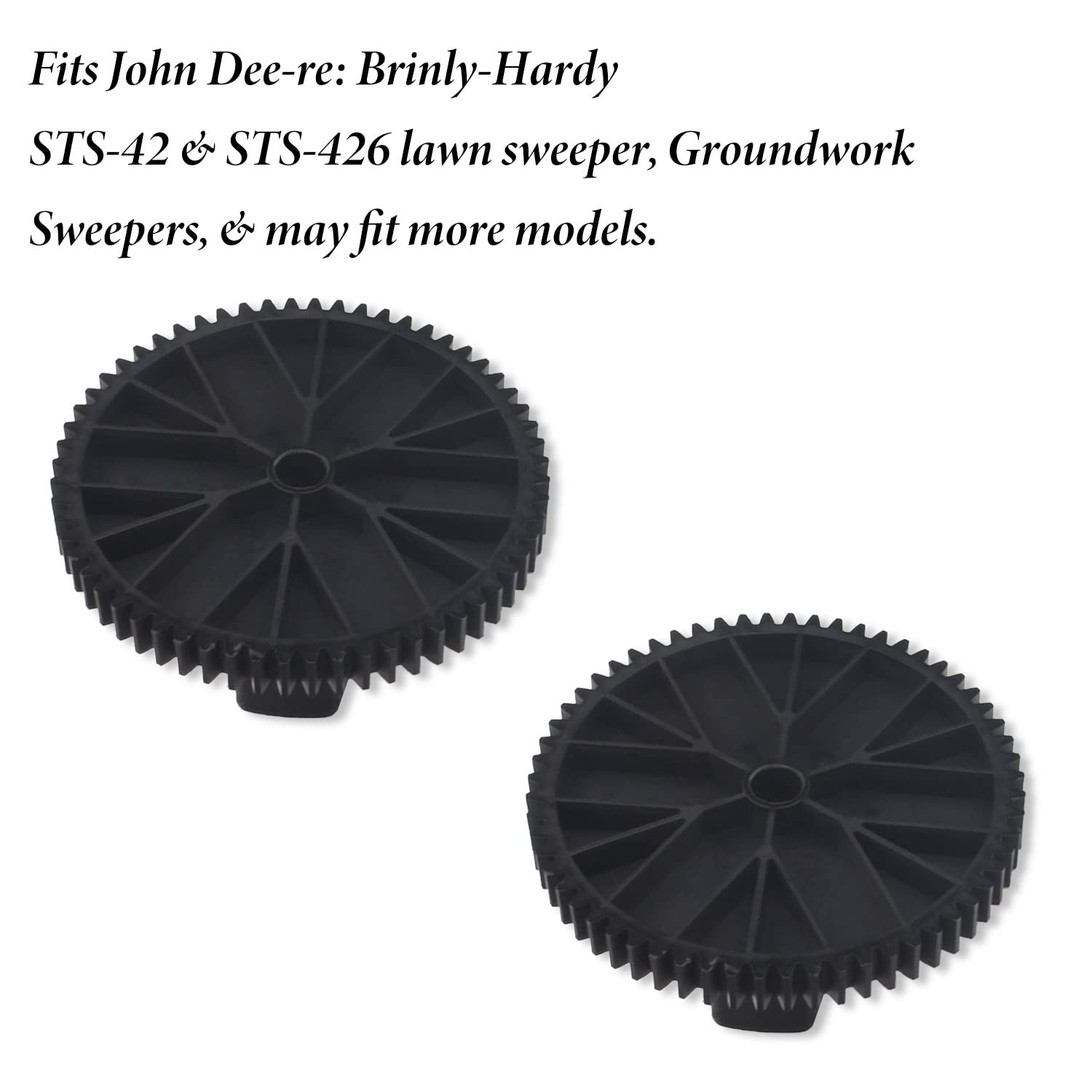 KitchenKipper R-2280 42-in Lawn Sweeper 60-Tooth Gears Compatible with John D-eere/Brinly-Hardy STS Lawn Sweeper, 2-Pack