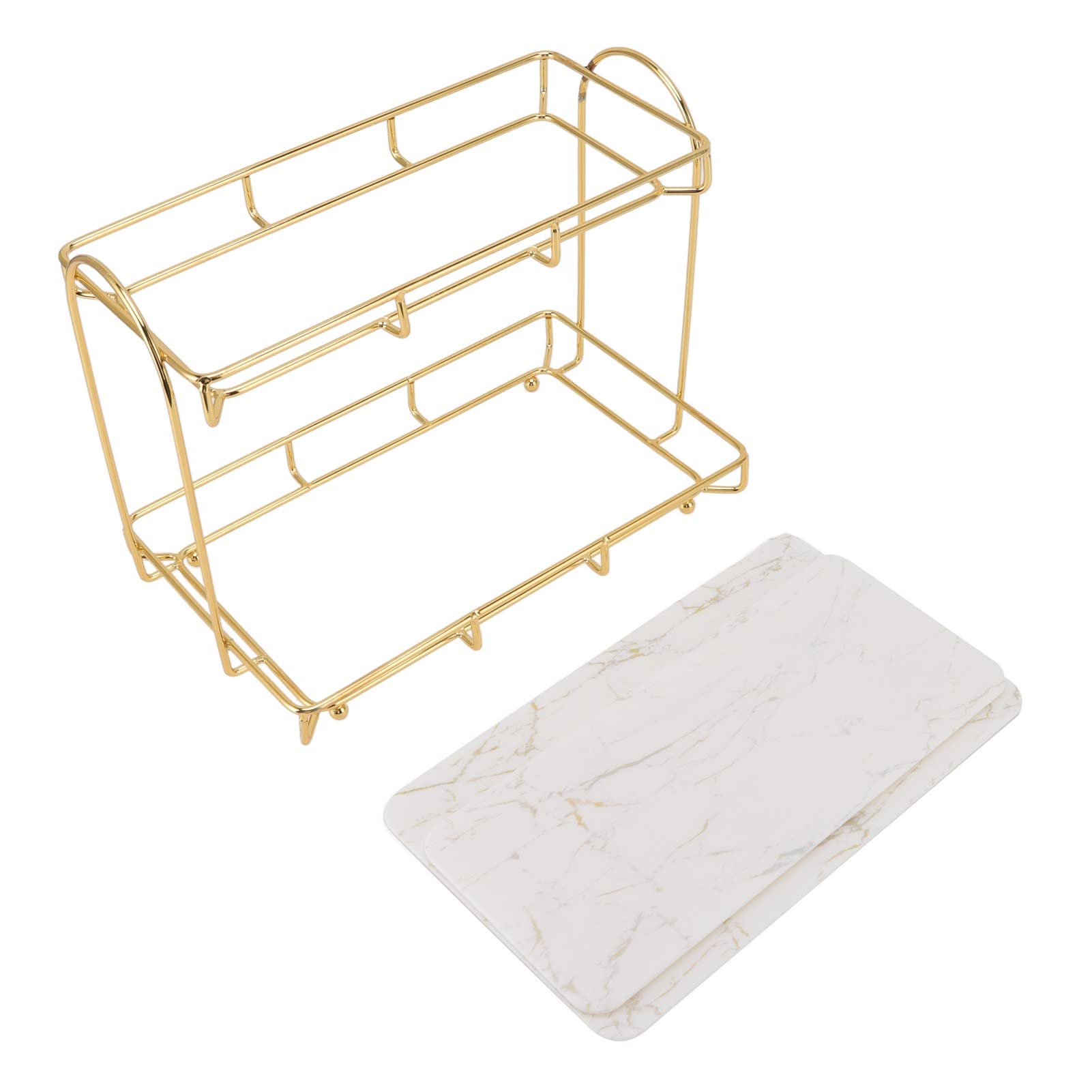 2 Tier Cosmetic Storage Shelf Cosmetic Tray Vanity Organizer Large Capacity Bathroom Counter Shelves Bathroom Counter Organizer for Bathroom Kitchen Washroom