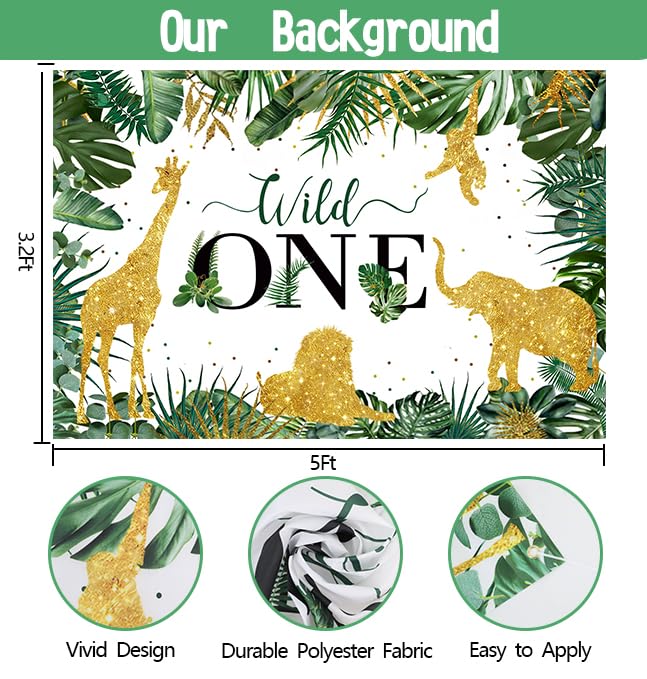 Wild One Birthday Decorations For Boys Jungle Theme Baby Shower Safari 1st Party Supplies Palm Leaf Balloon Garland Kit