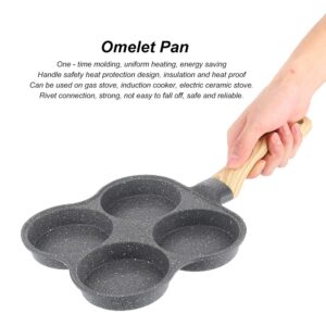 QANYEGN Egg Frying Pan, 4 Hole Non-StickOmelet Pan, Easy Clean Fried Egg Pan, Aluminium Alloy Cooker for Breakfast