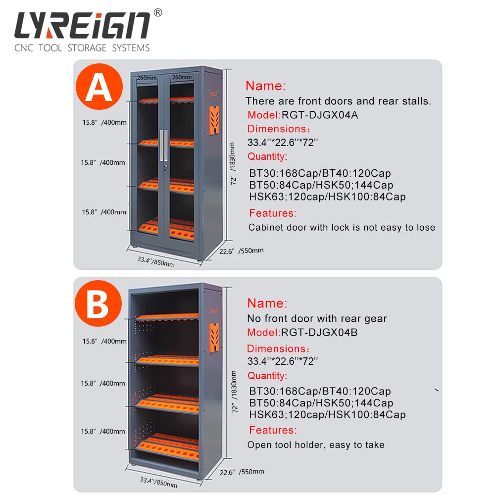 LYREIGN cat40 CNC Tool Rack CNC Tool Holder Storage cart CNC Tool Storage cabinets Large Capacity Tool cabinets CAT40-120CAP