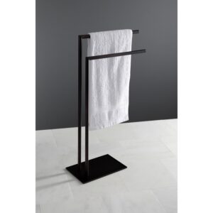 Kingston Brass Edenscape Freestanding Dual Towel Rack Oil Rubbed Bronze Oil Rubbed Bronze Finish