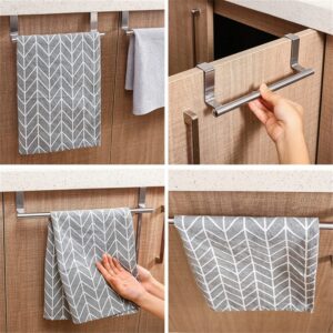 Stainless Steel Towel Rack Bathroom Towel Holder Stand Kitchen Cabinet Door Hanging Organizer Shelf Wall Mounted Towels Bar (2pcs)