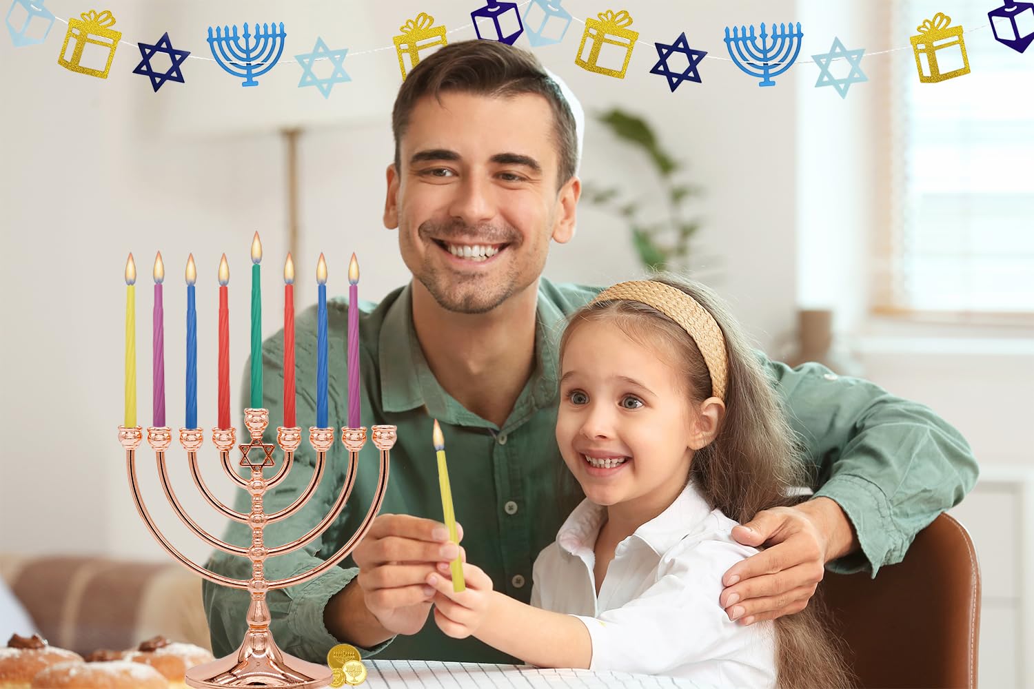 The Dreidel Company Jerusalem Hanukkah Candles Menorah Candles Chanukah Candles 44 for All 8 Nights of Chanukah (Single)