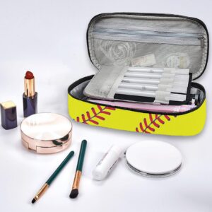 YAGEDOVIU Softball Pen Holder Case Brush Pot Stationery Multifunction Pen Container Large Capacity Storage Pouch with Zipper Birthday Gifts Pen Box for Women Men