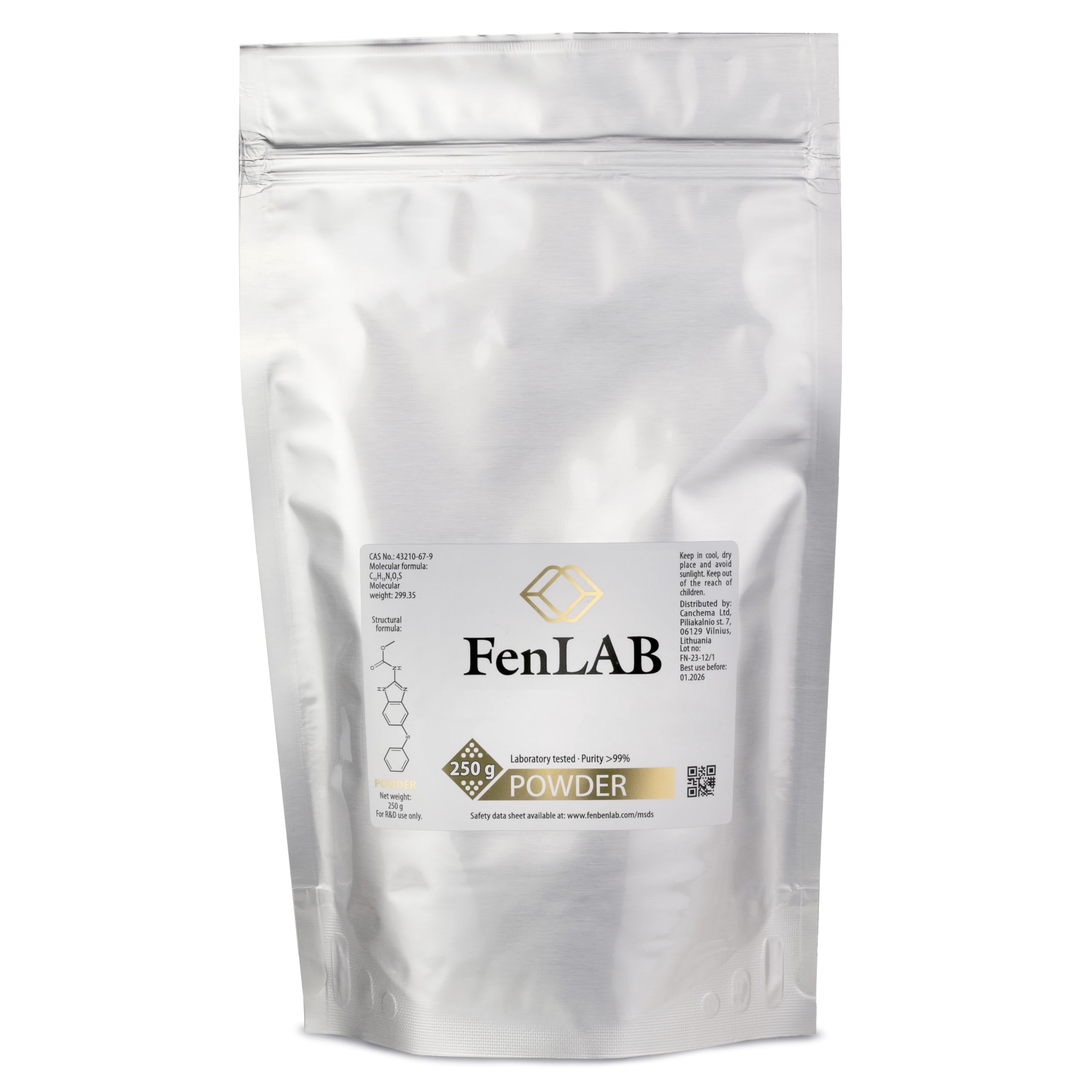 Fen LAB 250g (8.8oz) Powder, Purity >99%, 222mg Spoon Inside, Quality Tested, Analysis Report Included