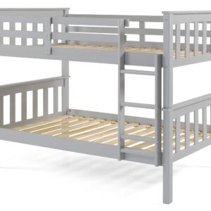 Bunk Bed Solid Wood Sturdy Twin Over Twin with Ladder and Safety Rail Grey - Kids' Twin Loft Bunk Bed with Headboard - by from The Tree Furniture