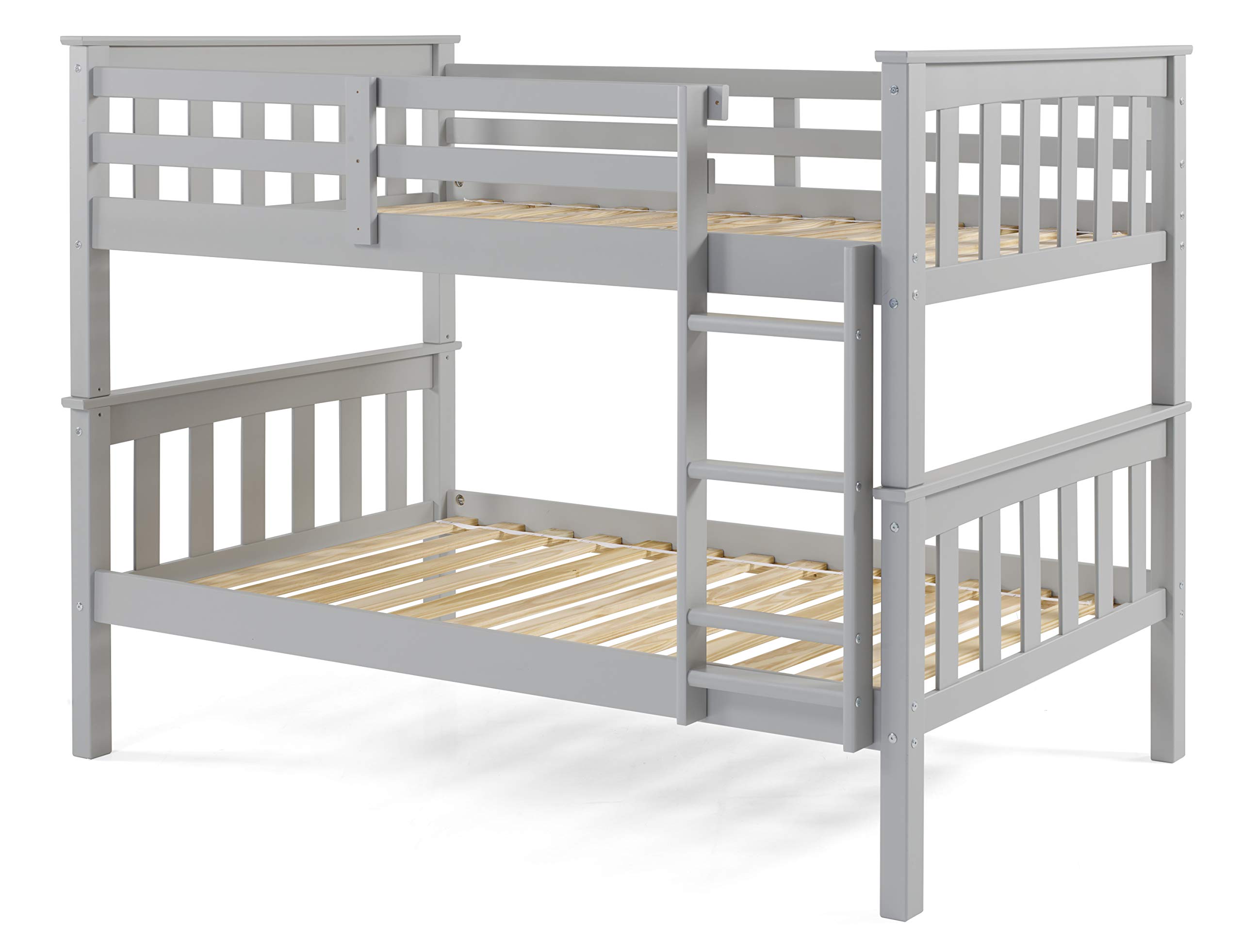 Bunk Bed Solid Wood Sturdy Twin Over Twin with Ladder and Safety Rail Grey - Kids' Twin Loft Bunk Bed with Headboard - by from The Tree Furniture