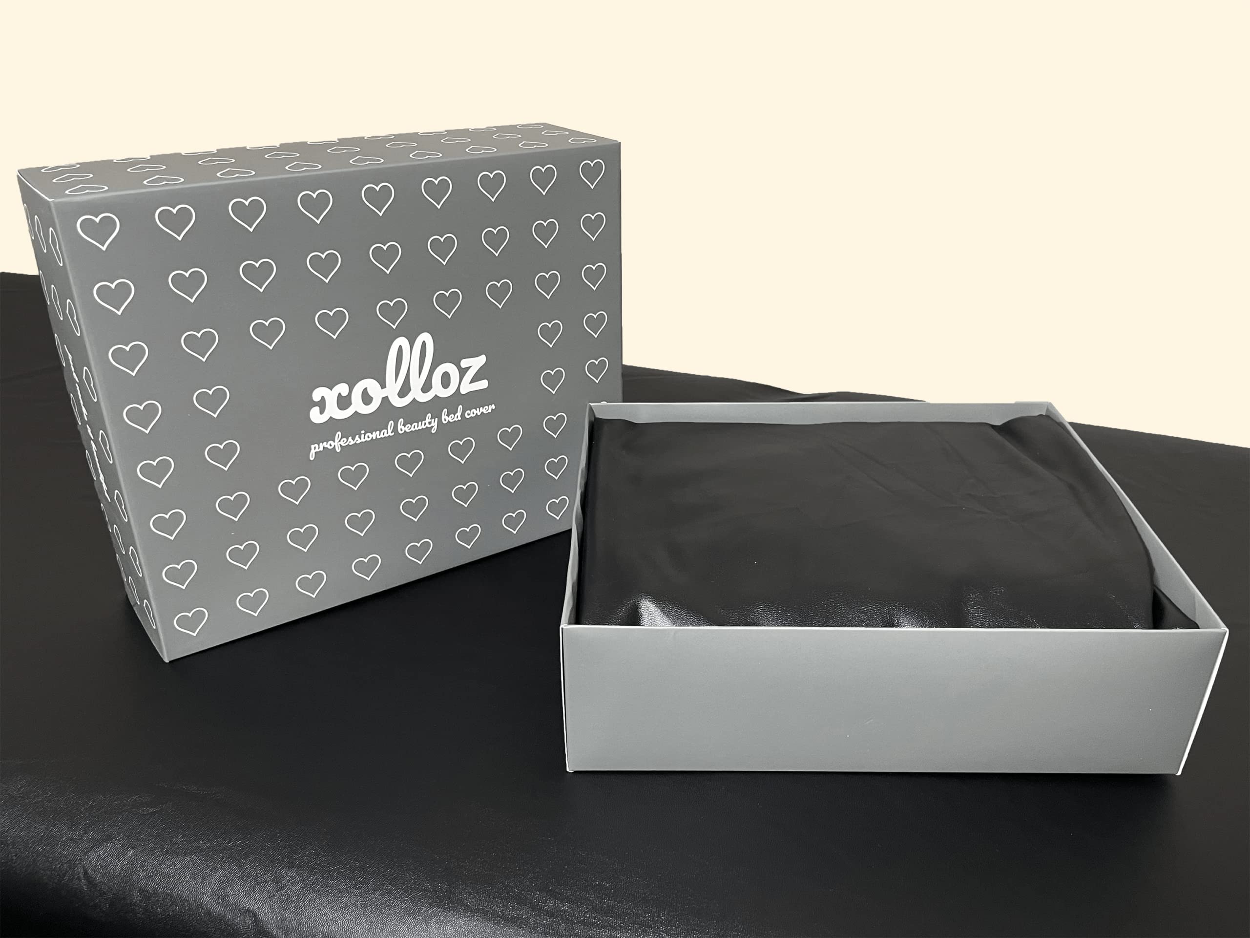 XOLLOZ | Lash Bed Mattress + Wipeable Cover + Pillow | Mattress with Four Corner Straps & Anti-Slip Bottom | Curved Pillow with Neck & Back Support | Wipeable Artificial Leather Bed Cover