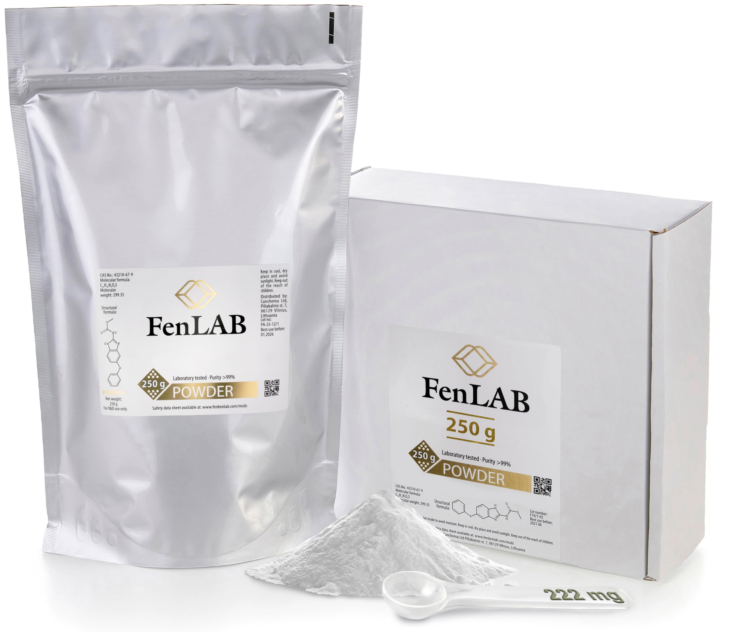 Fen LAB 250g (8.8oz) Powder, Purity >99%, 222mg Spoon Inside, Quality Tested, Analysis Report Included