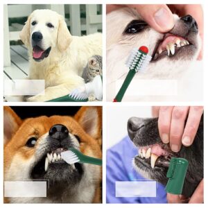 3pcs Pet Dog Tooth Brushing Kit - Dog Finger Toothbrush, 360°Toothbrush & Beef Flavor Toothpaste for Dogs Puppy Cats Teeth Oral Cleaning, Fresh Breath, Reduces Plaque & Tartar Buildup Dental Care Kit